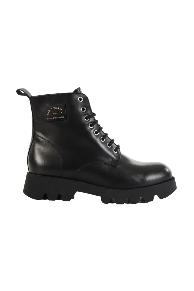 KARL LAGERFELD ΠΑΠΟΥΤΣΙΑ ΜΠΟΤΑΚΙ MID LACE BOOT ΜΑΥΡΟ