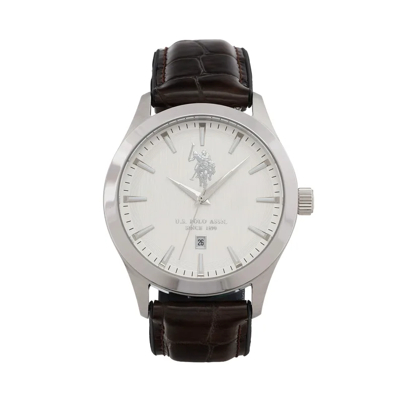 Ρολόι U.S. Polo Assn. Yale USP7369WH Καφέ