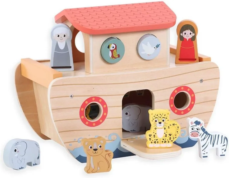 ΚΙΒΩΤΟΣ ΤΟΥ ΝΩΕ LUNA TOYS ΞΥΛΙΝΗ ΜΕ ΖΩΑΚΙΑ