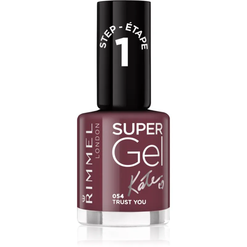 Rimmel Super Gel By Kate τζελ βερνίκι νυχιών χωρίς τη χρήση των UV/LED λαμπτήρων απόχρωση 054 Trust You 12 ml