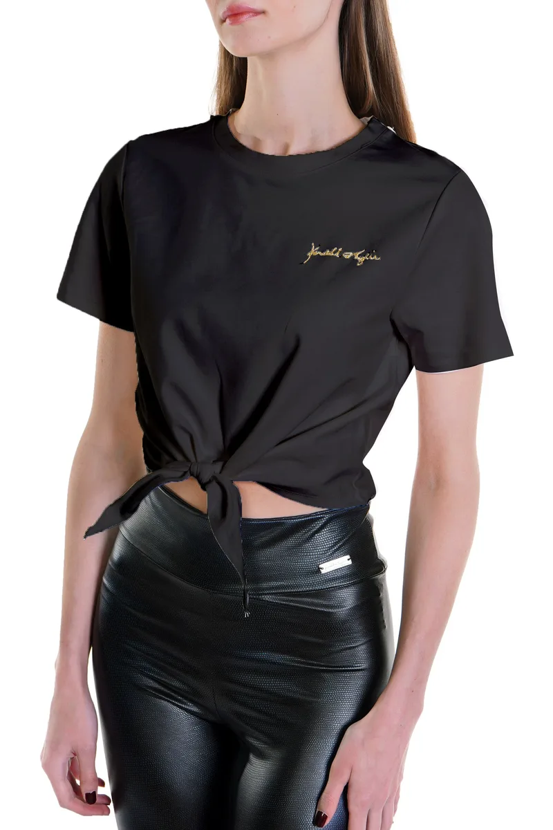 Μπλούζα Κοντομάνικη Kendal + Kylie Knot Tie KKW3704003-BLACK Γυναικείο