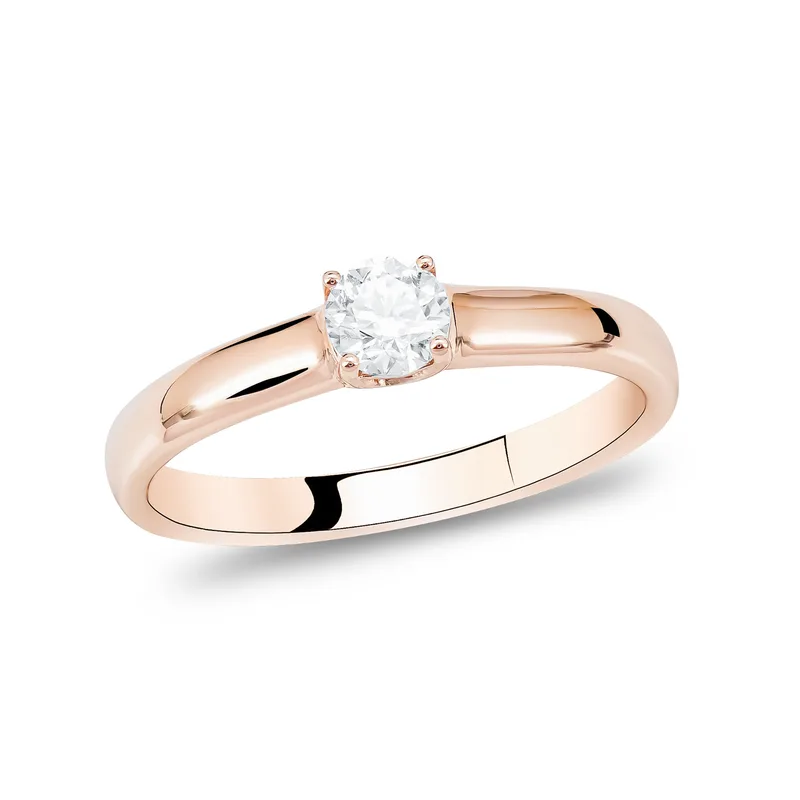Diamond Group Μονόπετρο Δαχτυλίδι με Διαμάντι Brilliant από Ροζ Χρυσό 18 Καρατίων DDX418