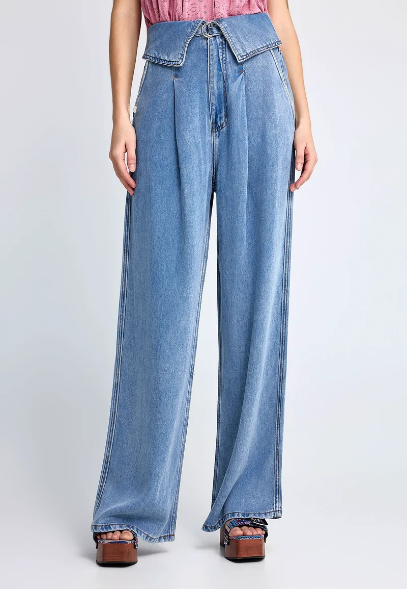 Γυναικείο παντελόνι απο lyocell με όψη denim