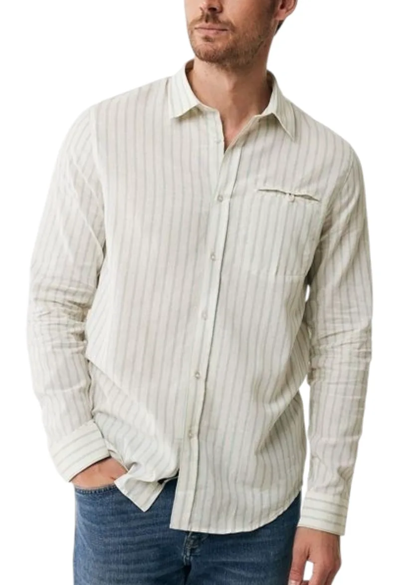 Πουκάμισο Μακρυμάνικο Mexx With Pocket MF007204141M-Off White Ανδρικό