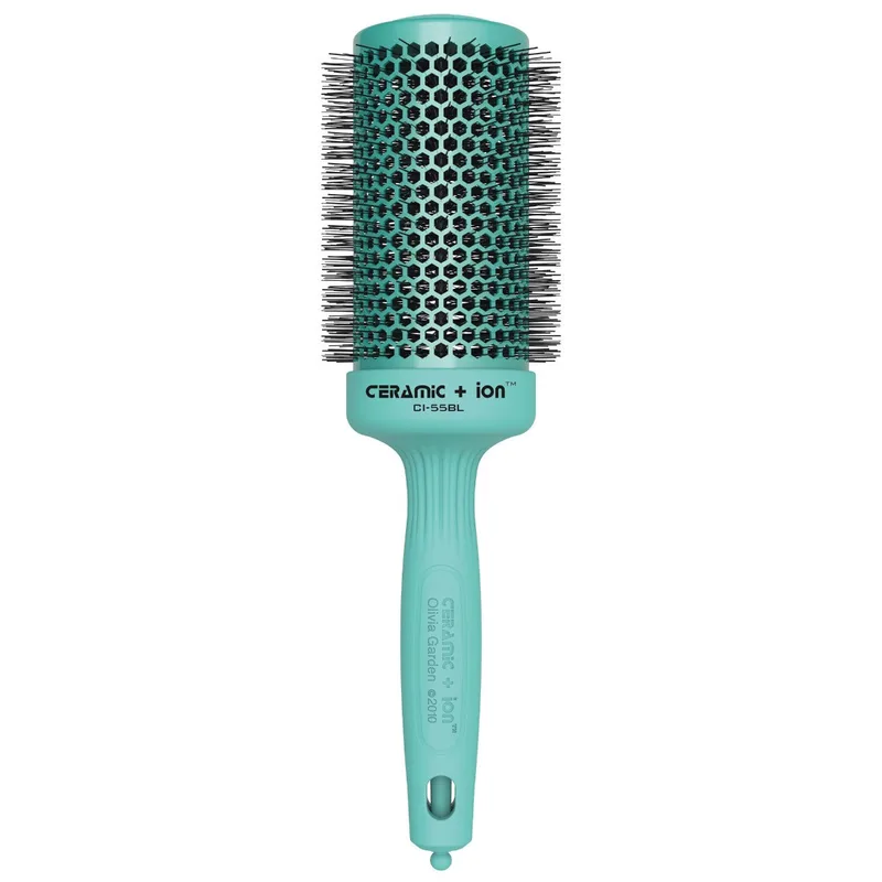 Olivia Garden Ceramic + Ion Blossom CI-55BL Thermal Round Brush - Turquoise (55mm)