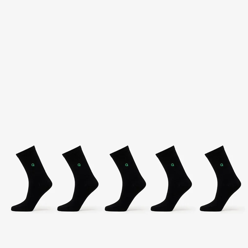 Queens Essential Short Crew Socks 5-Pack Black 39-42