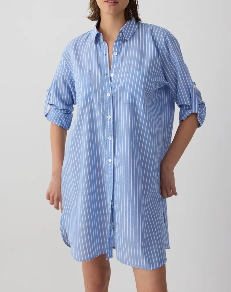 MINERVA DRESS SHIRT STRIPE RESORT 96-53324-211 Blue