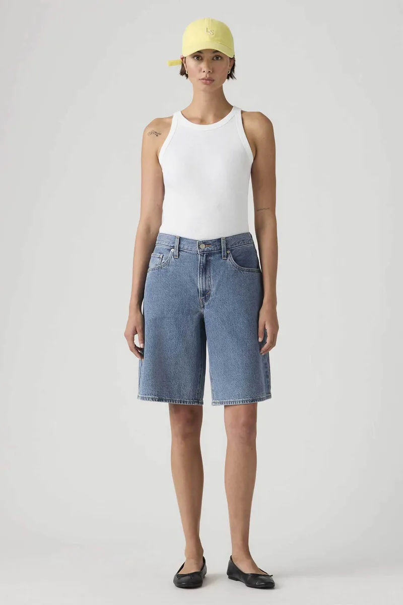 Levi's® γυναικεία denim βερμούδα πεντάτσεπη Baggy Fit "Dad" - 000MJ0016 Denim Blue