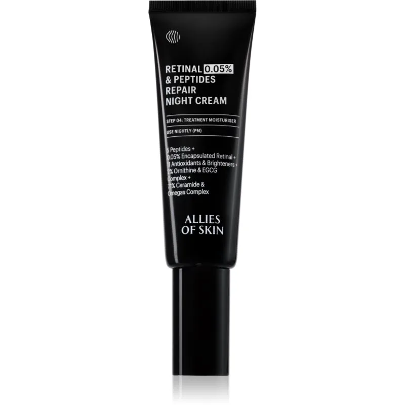 Allies of Skin 0.05% Retinal & Peptides αναζωογονητική κρέμα νύχτας 48 ml