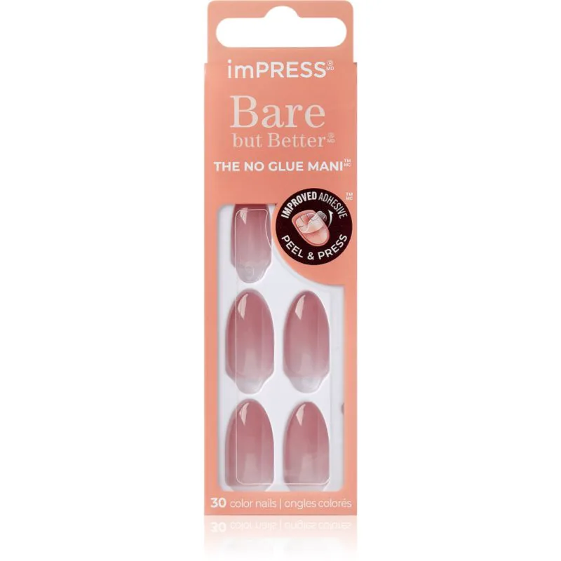KISS imPRESS Bare but Better Ψεύτικα νύχια αυτοκόλλητα Serenity 30 τμχ