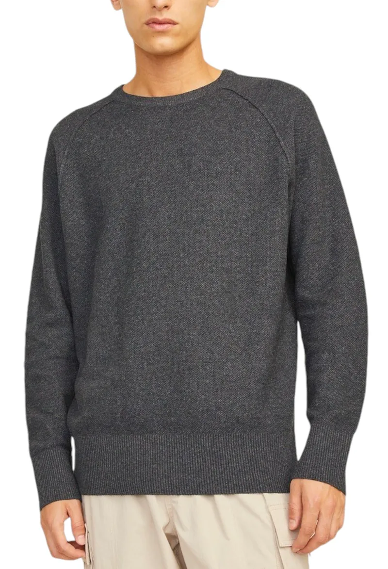Πουλόβερ Jack & Jones Jcomason Knit Crew Neck 12264525-Dark Grey Melange Ανδρικό