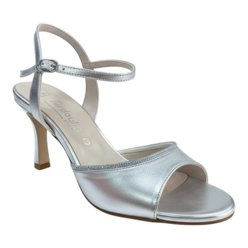 Fardoulis shoes Γυναικεία Παπούτσια Πέδιλα 7717-43 Ασημί Δέρμα
