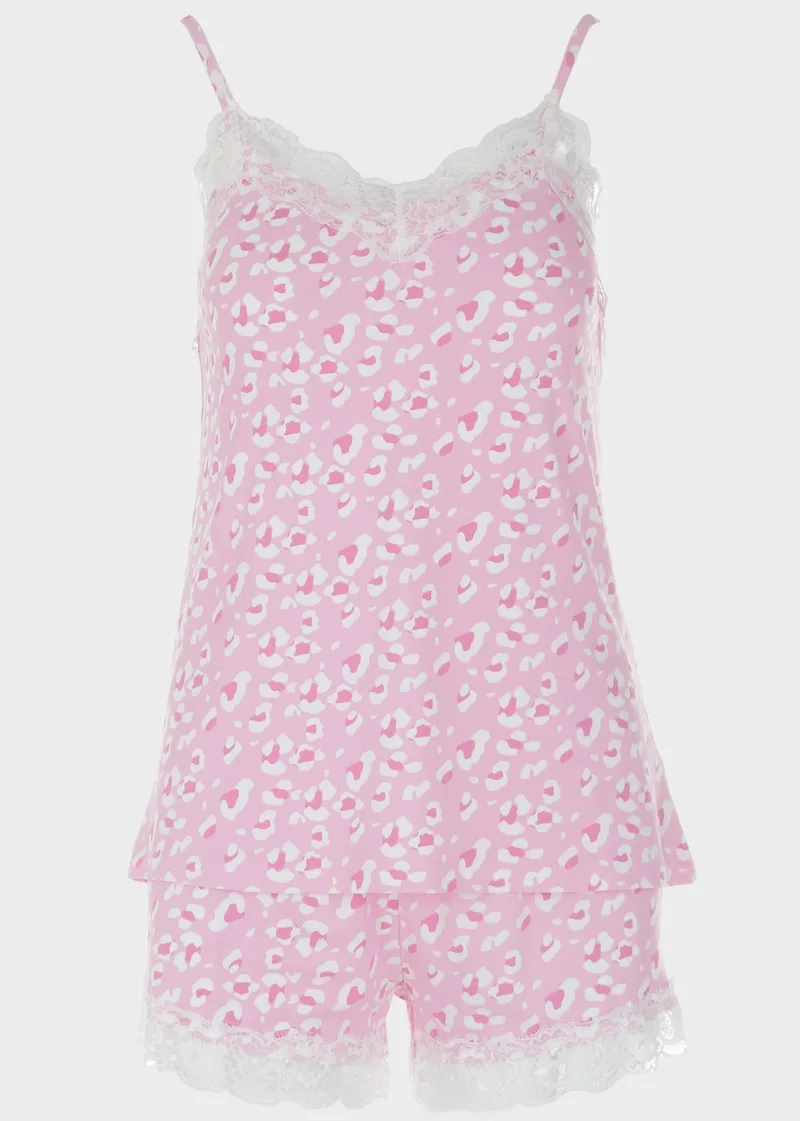 Γυναικείο baby doll all print λεπτομέρειες δαντέλας ΡΟΖ