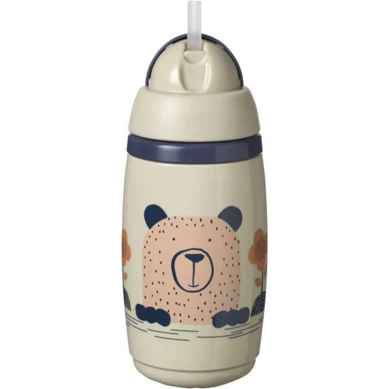 Tommee Tippee Superstar Insulated Straw Grey κύπελλο με καλαμάκι για παιδιά 12m+ 266 ml