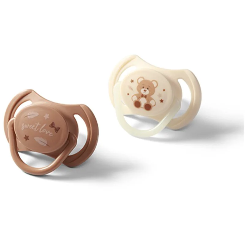 BabyOno Take Care Symmetrical Silicone Soothers πιπίλα Day & Night 0-6m 2 τμχ