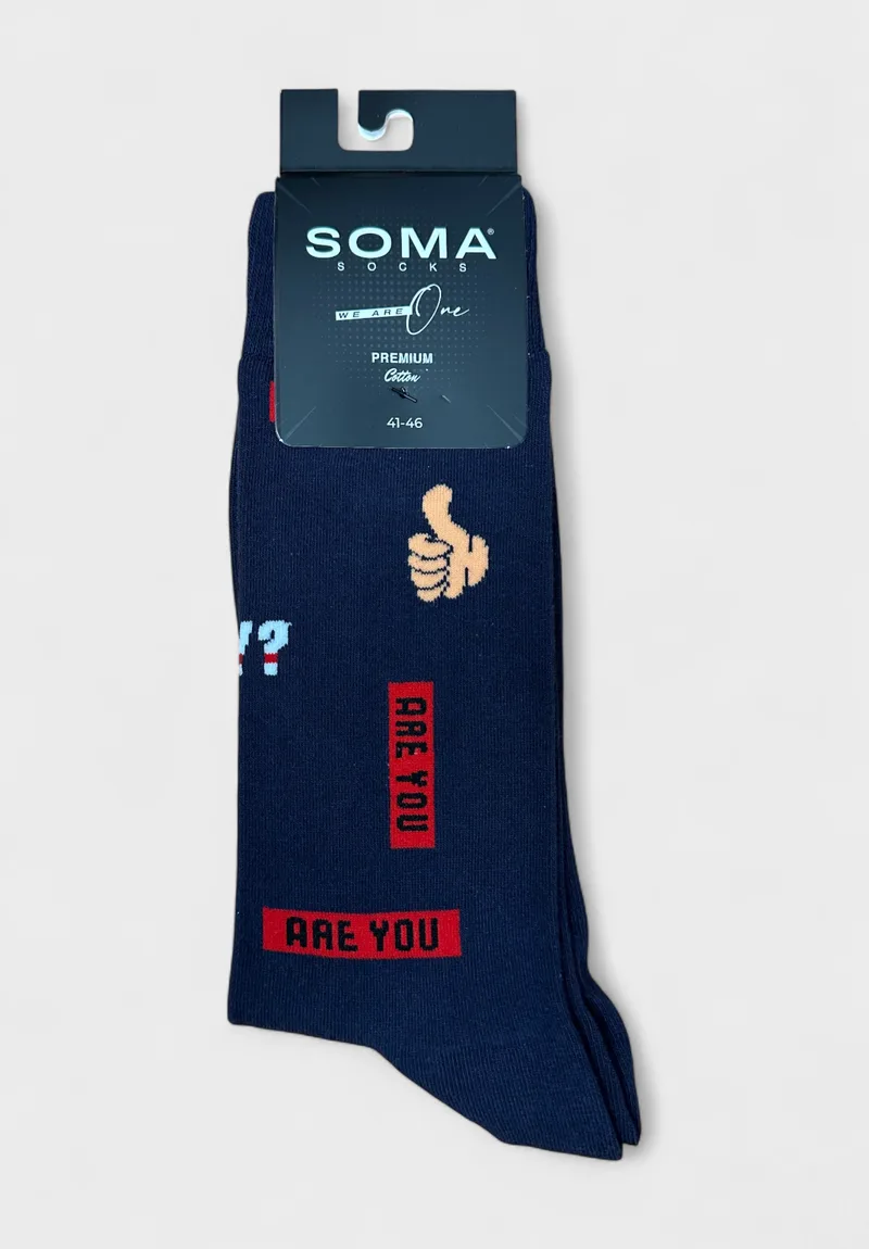 Ανδρική Κάλτσα Soma Socks “Okay” SS18876-Μπλε