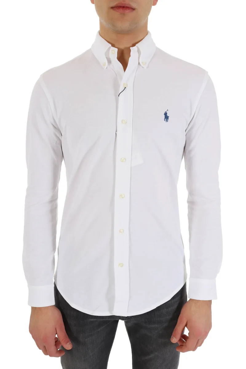 RALPH LAUREN ΠΟΥΚΑΜΙΣΟ PIQUET FEATHERWEIGHT MESH BUTTON DOWN BSR ΛΕΥΚΟ