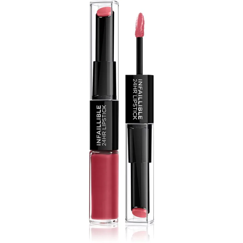 L’Oréal Paris Infallible 24H μακράς διαρκείας κραγιόν και λιπ γκλος 2 σε 1 απόχρωση 804 Metro Proof Rose 5,7 γρ