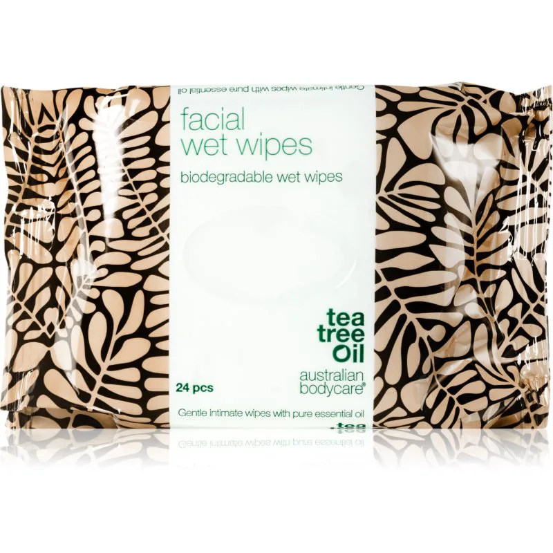 Australian Bodycare Tea Tree Oil καθαριστικά μαντηλάκια και ντεμακιγιάζ για το πρόσωπο 24 τμχ