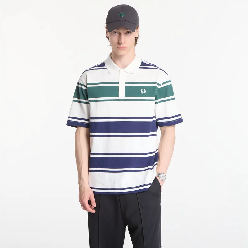 T-shirt Fred Perry Relaxed Striped Polo Shirt Μπεζ XL