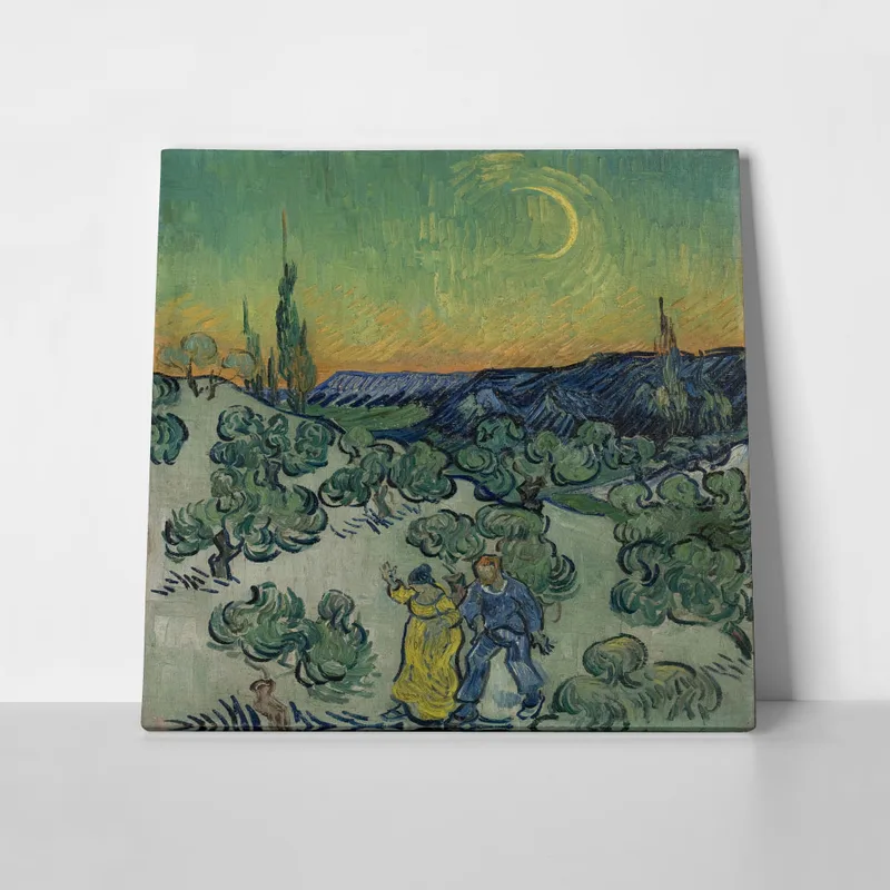 Πίνακας σε καμβά VAN GOGH - A WALK AT TWILIGHT