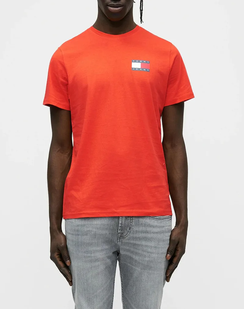 TOMMY JEANS TJM SLIM ESSENTIAL FLAG TEE EXT NEW DM0DM20740-XM2 Πορτοκαλί