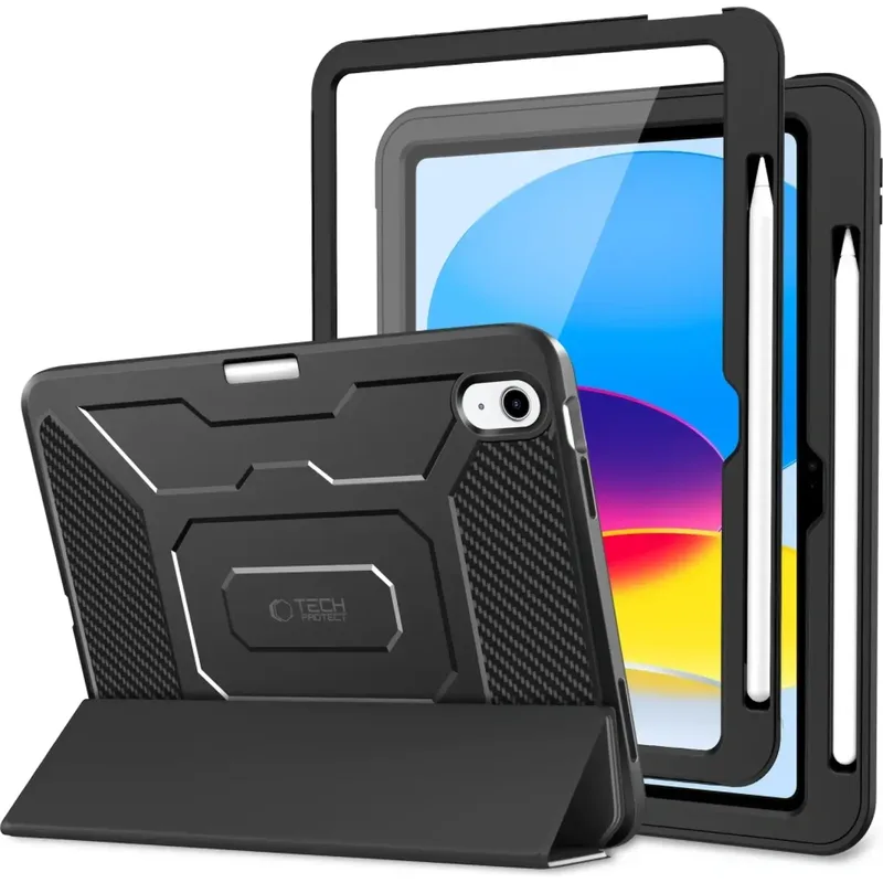 Θήκη iPad (A16) 11th Gen. 2025 11" / 10th Gen. 2022 10.9" Tech-Protect Endurance 360° Full Body Flip με Υποδοχή για Apple Pencil - Black (5906302368440)