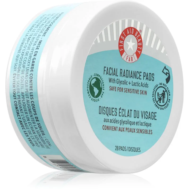 First Aid Beauty Facial Radiance Pads απολεπιστικά επιθέματα για λαμπρότητα και λείανση επιδερμίδας 28 τμχ