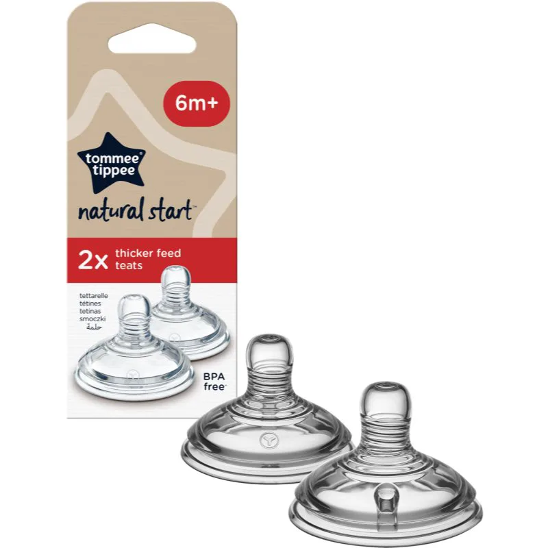 Tommee Tippee Natural Start Anti-Colic Teat θηλή μπιμπερό Thick Feed 6m+ 2 τμχ