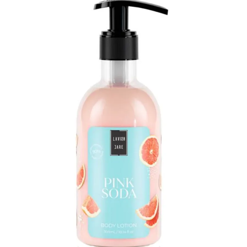 Lavish Care Body Lotion Ροζ Soda Ενυδατική Κρέμα Σώματος Ευχάριστο Άρωμα Γιασεμί & Κόκκινο Πορτοκάλι με Αντλία 300ml