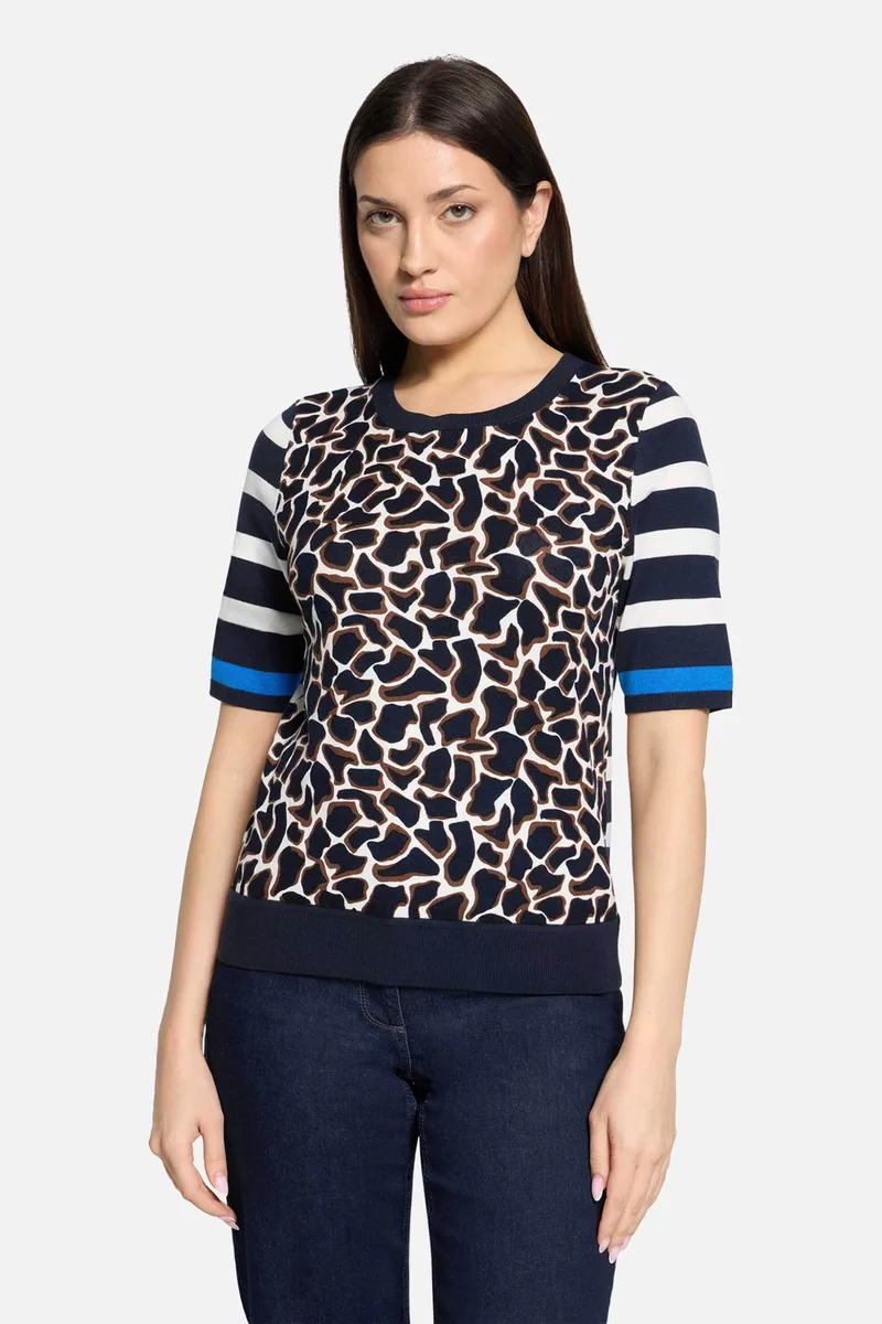 So Cosy γυναικεία μπλούζα με animal και ριγέ print - 5265/8221 Μπλε Σκούρο