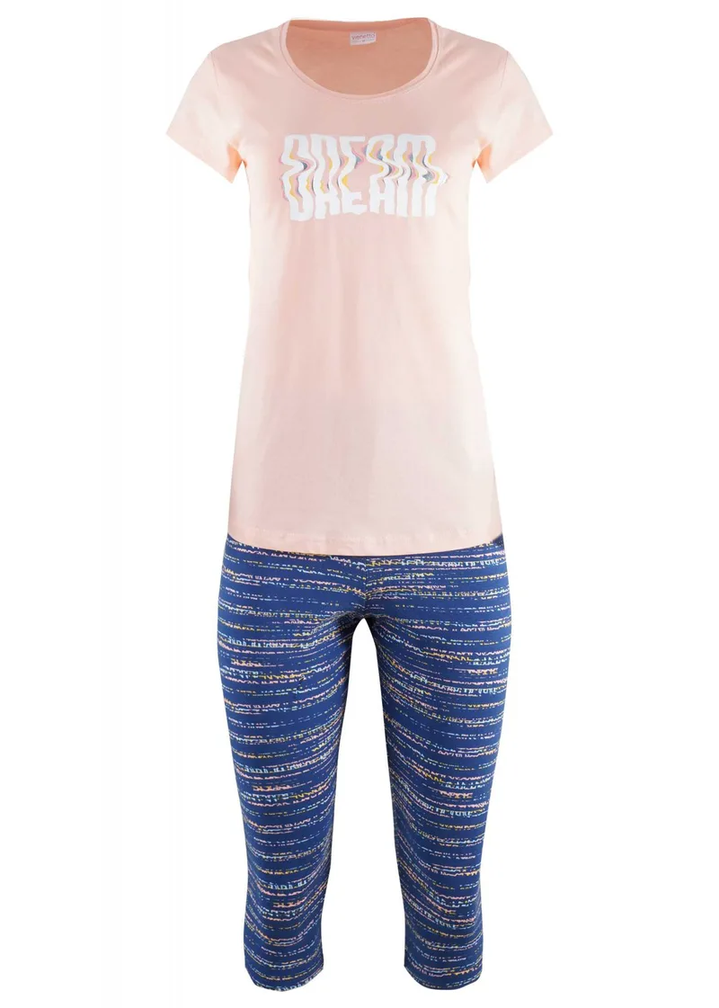 Γυναίκεια πυζάμα capri dream print. Comfortable style. ΣΟΜΟΝ