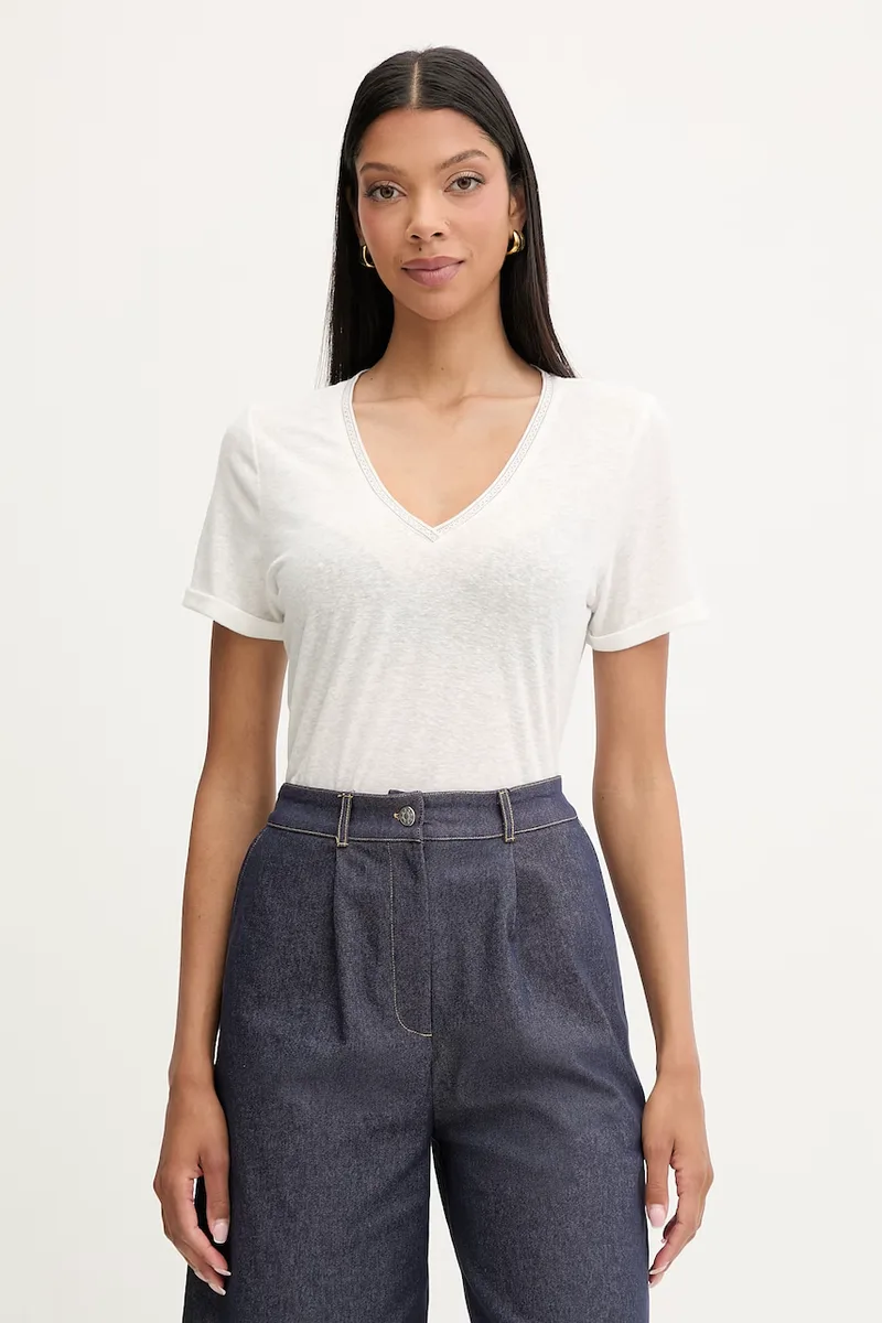 Morgan t-shirt γυναικείος με λινό DAMA