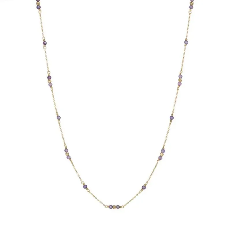 Χρυσό κολιέ Nephrite Κ14 με διαμαντέ μπίλιες 046315 046315 Χρυσός 14 Καράτια