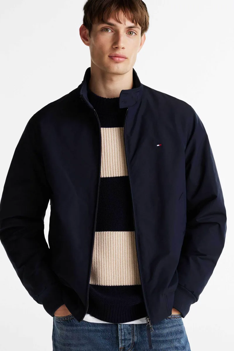 Tommy Hilfiger ανδρικό jacket με ψηλό λαιμό και κεντημένο logo flag Relaxed Fit - MW0MW37647 Μπλε Σκούρο