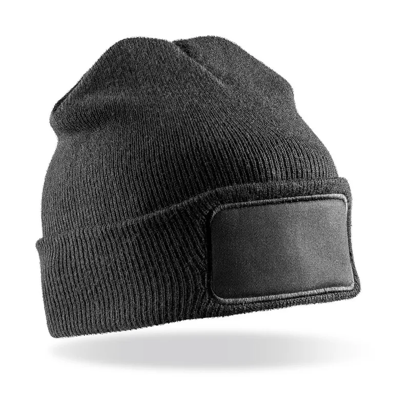 Double Knit Thinsulate Printers Beanie Result Winter Essentials RC034X Black