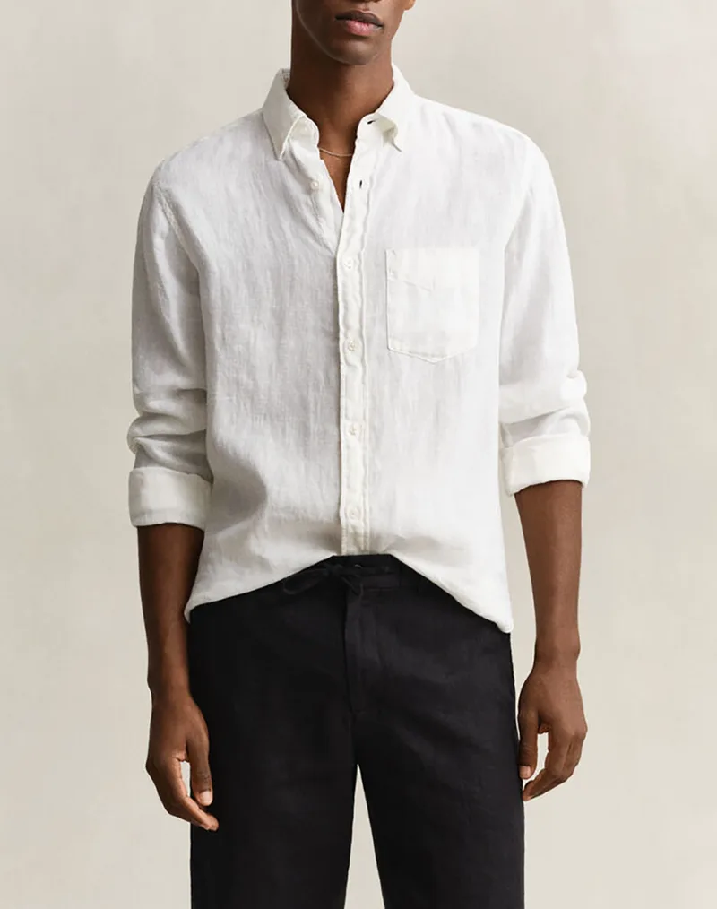 GANT ΠΟΥΚΑΜΙΣΟ ΜΜ REG GMNT DYED LINEN SHIRT 3G3240120-110 White