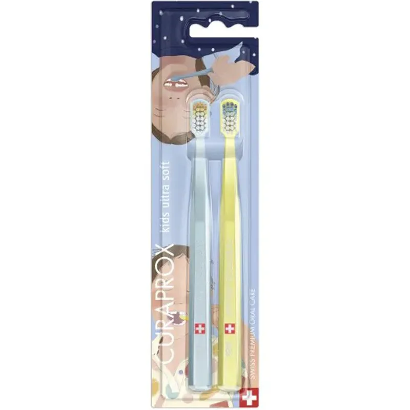 Curaprox Kids Ultra Soft Toothbrush 4-12 Years Πολύ Απαλή Παιδική Οδοντόβουρτσα Ειδική Έκδοση 2 Τεμάχια