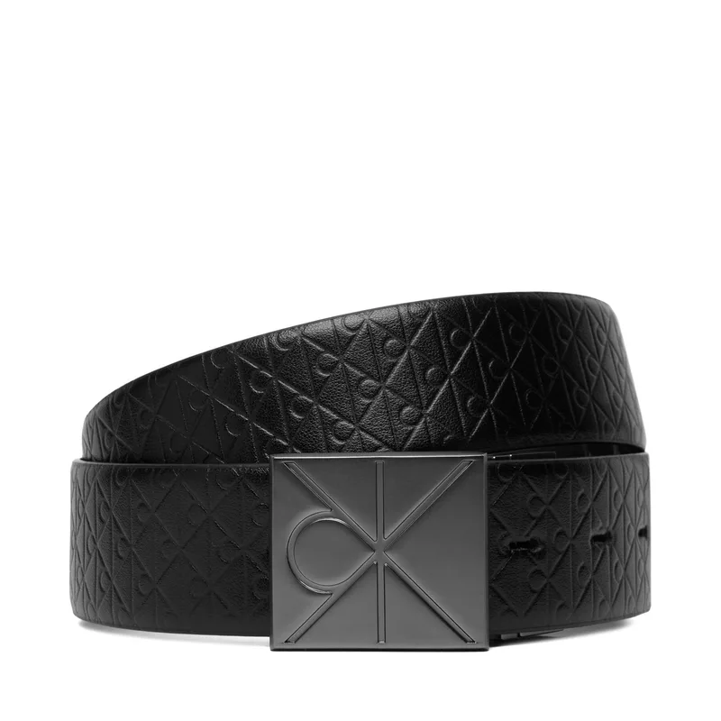 Ζώνη Ανδρική Calvin Klein Emblem Plaque W/ Aop 35Mm Adj/Re LV04D7083G Μαύρο
