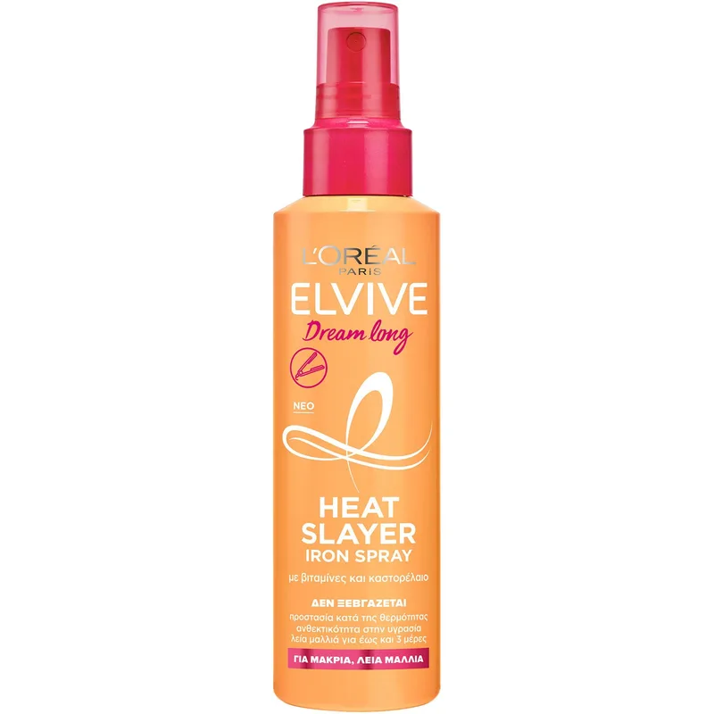 L'Oreal Paris Elvive Dream Long Heat Slayer Spray Spray Θερμοπροστασίας Μαλλιών με Βιταμίνες & Καστορέλαιο 150ml