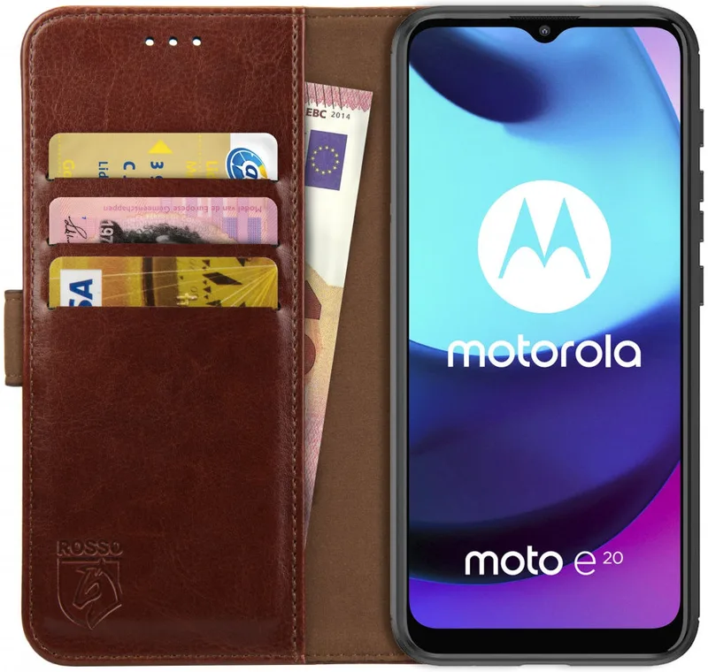 Κόκκινο Element PU Θήκη Πορτοφόλι Motorola Moto E40 / E30 / E20 - Brown (8719246342356)