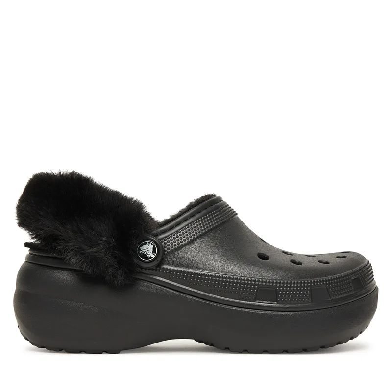 Παντόφλες Crocs Classic Platform Fuzz Lined Clog 212854 Μαύρο