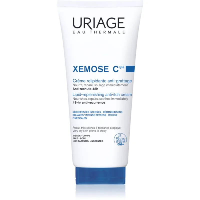 Uriage Xemose C8+ Lipid-Replenishing Anti-Irritation Cream καταπραϋντική κρέμα αναπλήρωσης λιπιδίων για πολύ ξηρό ευαίσθητο και ατοπικό δέρμα 200 ml