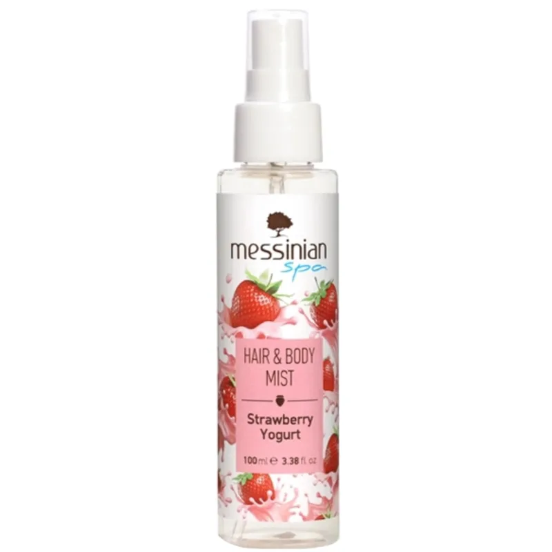 Messinian Spa Strawberry & Yogurt Hair & Body Mist Ενυδατικό Mist Μαλλιών & Σώματος με Άρωμα Φράουλα & Γιαούρτι 100ml