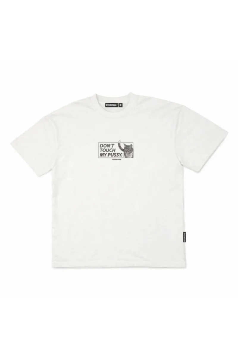 BEE UNUSUAL T-Shirts Dont Touch My Pussy Oversized T-Shirt - WHITE-AT-260246-WHITE