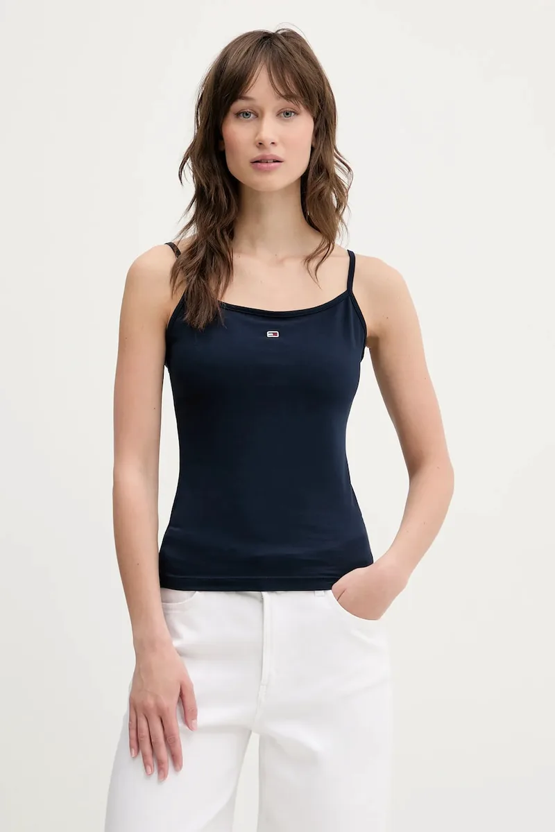 Tommy Jeans Τοπ γυναικείο βαμβακερό με ελαστάν