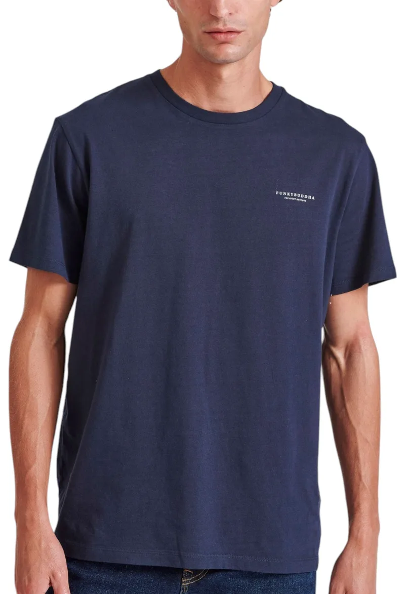 Μπλούζα Κοντομάνικη Funky Buddha Crew-Neck The Essentials FBM010-001-04-NAVY Ανδρικό