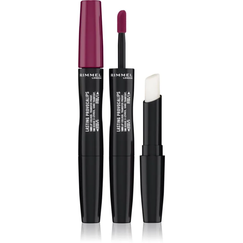 Rimmel Lasting Provocalips Double Ended μακράς διαρκείας κραγιόν απόχρωση 440 Maroon Swoon 3,5 γρ