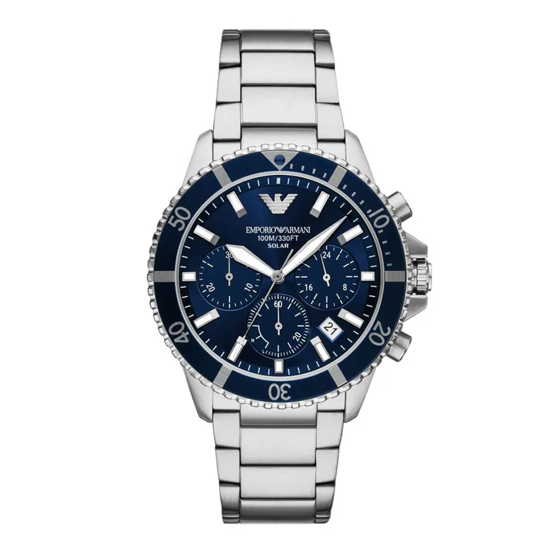 EMPORIO ARMANI World Explorer Solar Chronograph Stainless Steel Bracelet AR11681