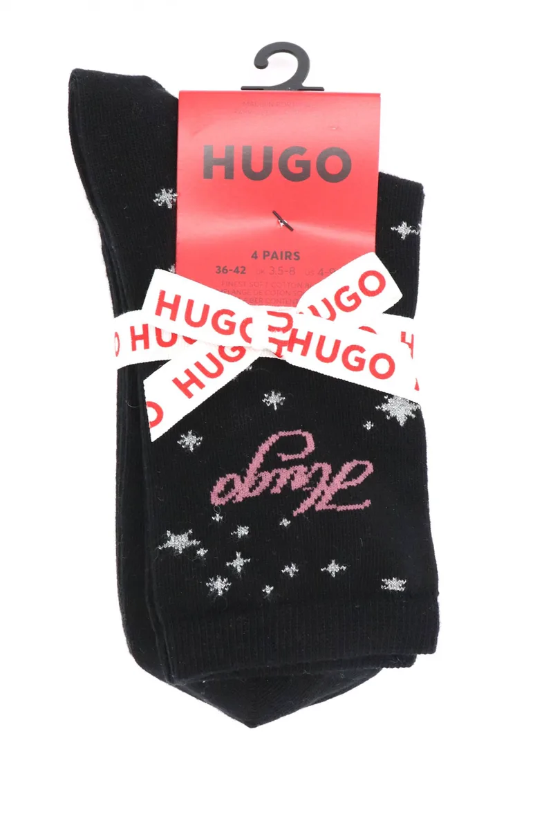 HUGO ΚΑΛΤΣΕΣ 4P QSGIFT SET CC W LOGO ΜΑΥΡΟ-ΡΟΖ-ΛΕΥΚΟ